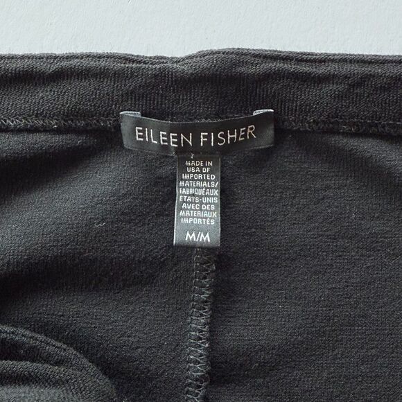 Eileen Fisher Stretch Crepe Square Neck Knee Length Jumper Dress in Black Size M - Picture 8 of 12
